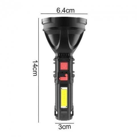 Аккумуляторный LED-фонарь L-830 с боковой COB-подсветкой